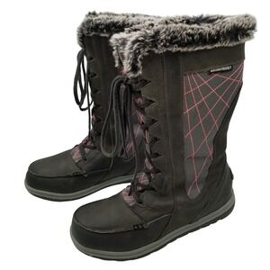 Köppen Winter Boots Women Size 8 Black Pink Hydro Protect PrimaLoft Insulated